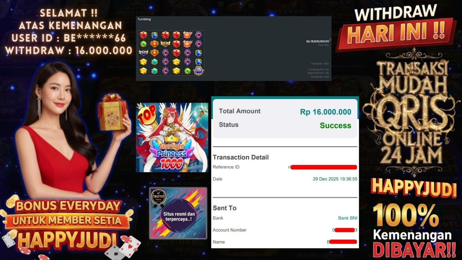 HAPPYJUDI JACKPOT SLOT STARLIGHT PRINCESS 1000